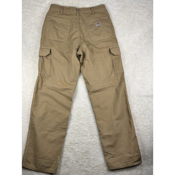Carhartt FR Cargo Pants Mens 33x34 Khaki FRB240-GKH CAT 2 Loose Fit Lineman - Picture 2 of 9